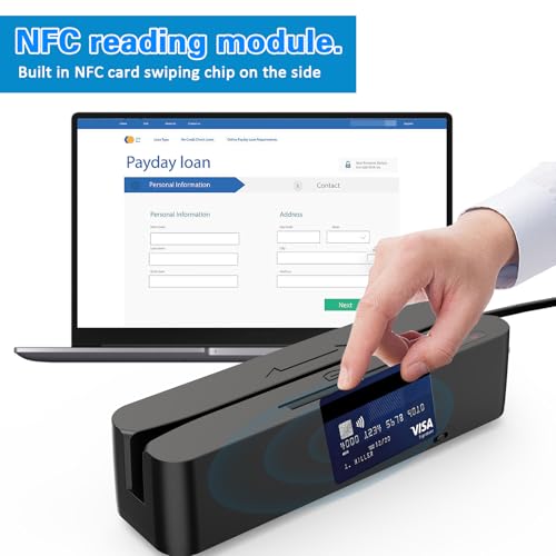 Symcode MultiFunction Magnetic Card Reader Credit Card Memory Chip CardNFC Chip Magstrip CardPSAM Cards Can be Used with Cashier Register - Image 3