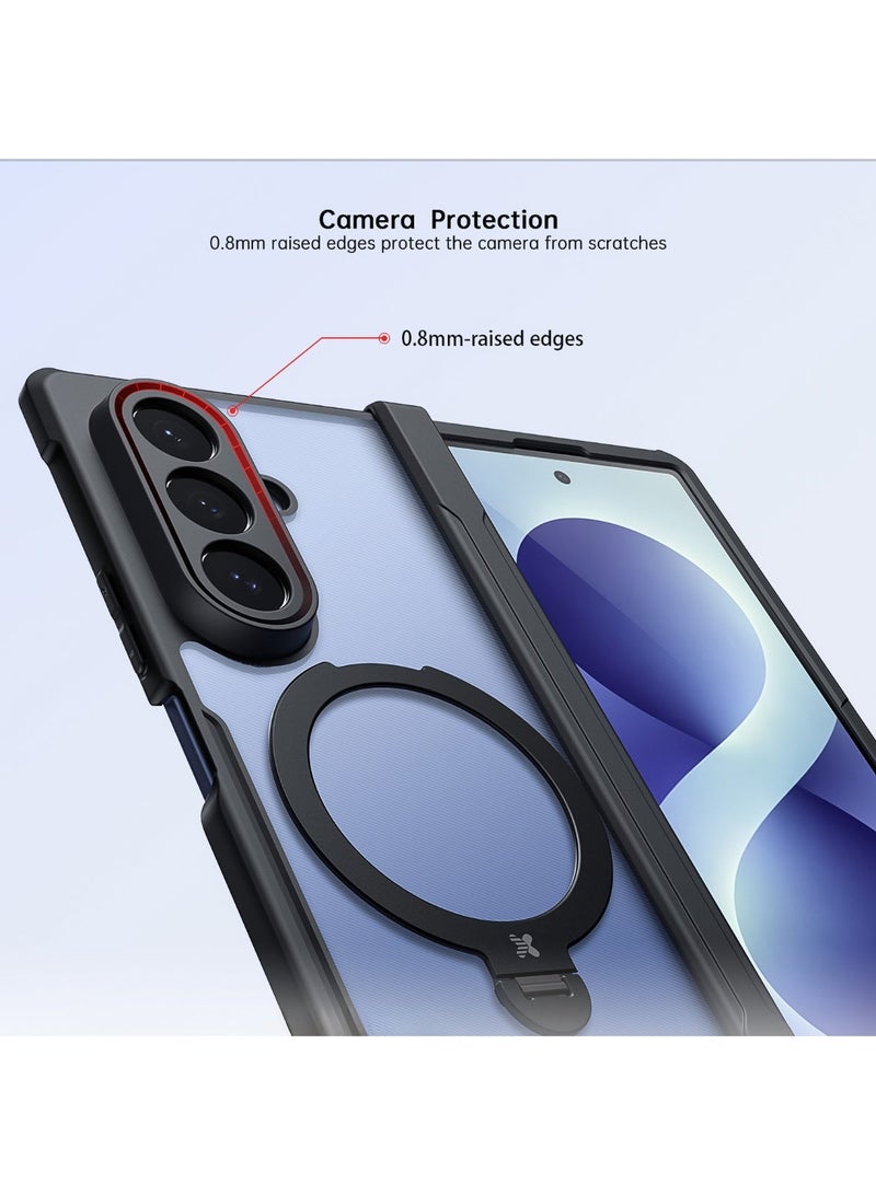 إكسوند حافظة حماية متوافقة مع for Samsung Galaxy Z Fold 8 Ultra مزودة بواقي شاشة مدمج، مع حامل مغناطيسي دوّار بزاوية 360 درجة، وغطاء خلفي بتصميم حماية مرتفع للكاميرا - Image 3