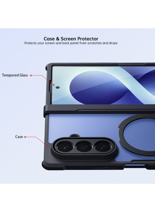 إكسوند حافظة حماية متوافقة مع for Samsung Galaxy Z Fold 8 Ultra مزودة بواقي شاشة مدمج، مع حامل مغناطيسي دوّار بزاوية 360 درجة، وغطاء خلفي بتصميم حماية مرتفع للكاميرا - Image 2