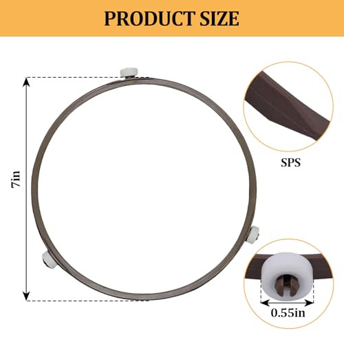 smrtcol Microwave Turntable Ring Replacement 7Inch Microwave Oven Spinner Replacement Parts with 3 Smooth Rollers Universal Fit for Most Microwaves - Image 3