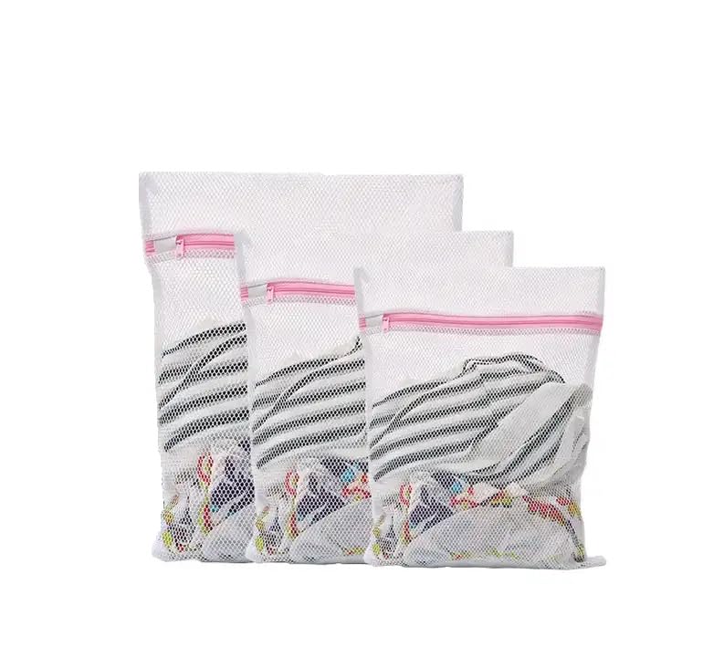 KitchenFest KitchenFest 3 Pcs Washable Protective Mesh Net Zippered Wash Nylon Laundry Bag for Delicate Clothes Undergarments Medium Large Extra Large - Image 1