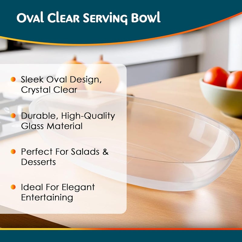Blue Sky Bluesky Trading Oval Clear Small Plastic Serving Bowl  1 Count  Perfect for Salads Snacks  More - Image 5