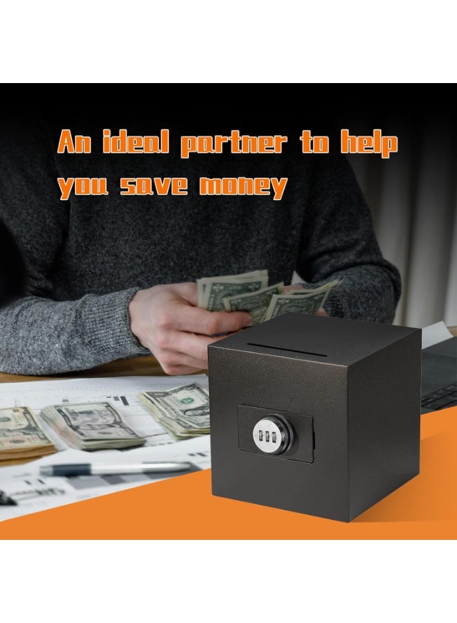 YelaJoy Piggy Bank for Adults with Password Lock & 10 Cartoon Stickers, Large Unbreakable Stainless Steel Money Saving Box, Indestructible Cash Savings Jar for Real Money, Ideal for Savings Challenges - Image 3