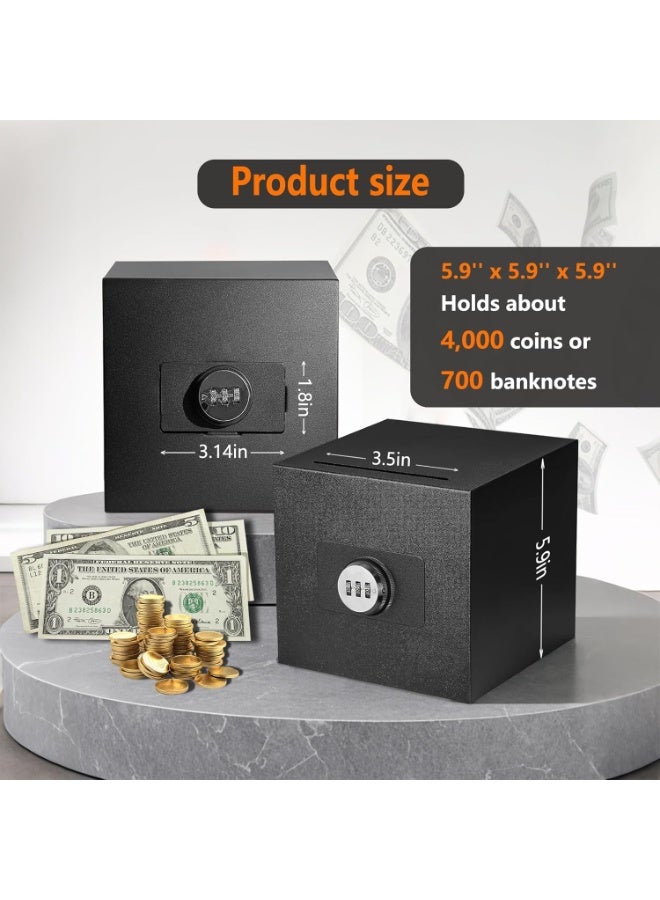 YelaJoy Piggy Bank for Adults with Password Lock & 10 Cartoon Stickers, Large Unbreakable Stainless Steel Money Saving Box, Indestructible Cash Savings Jar for Real Money, Ideal for Savings Challenges - Image 2