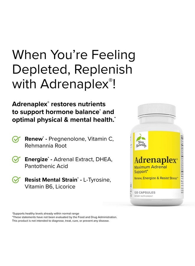 Terry Naturally Adrenaplex 120 Capsules Maximum Adrenal Support Supplement Promotes Daily Energy Mental Focus  Physical Endurance Nongmo Glutenfree 60 Servings - Image 5