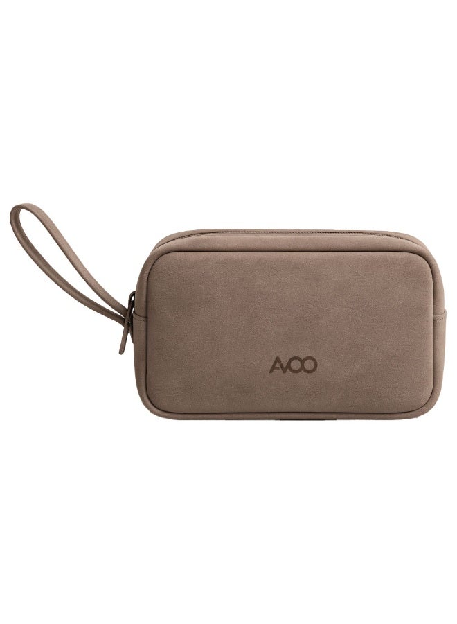 أفو حقيبة متعددة الاستخدامات أنيق من خامة متينة مقاومة للماء، مثالية لحفظ وتنظيم الكابلات، الشواحن، الإكسسوارات، والساعات، مناسبة للسفر والاستخدام اليومي بلون بني . - Image 4