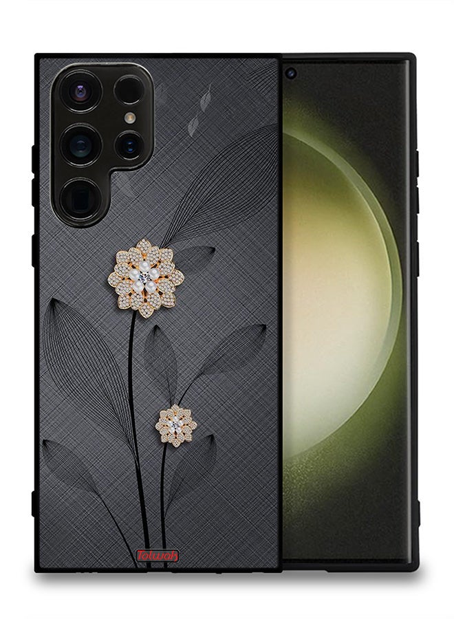 Tolwak Samsung Galaxy S23 Ultra 5G Protective Case Cover Diamond Flowers Art - Image 2