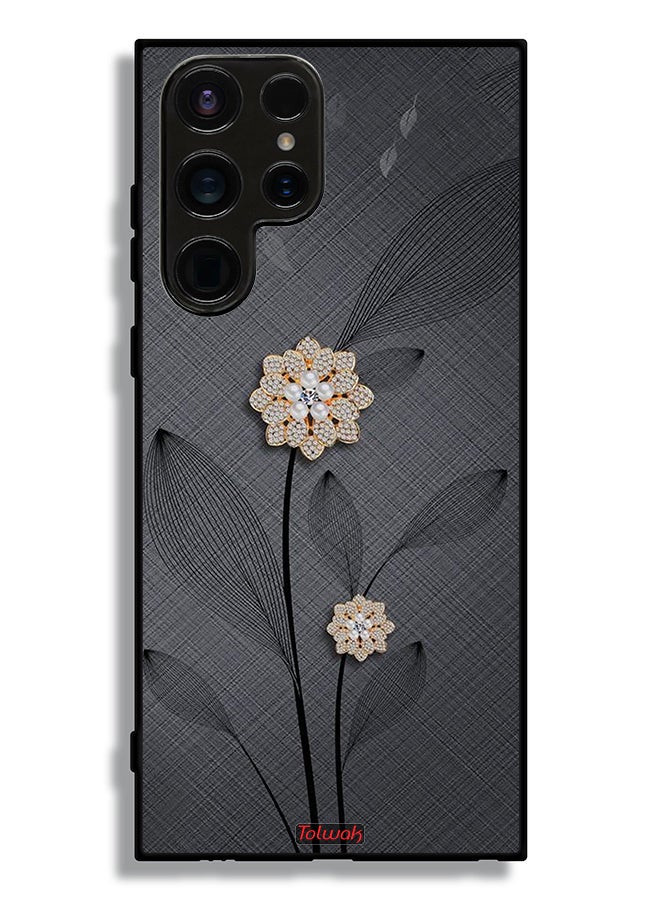 Tolwak Samsung Galaxy S23 Ultra 5G Protective Case Cover Diamond Flowers Art - Image 3