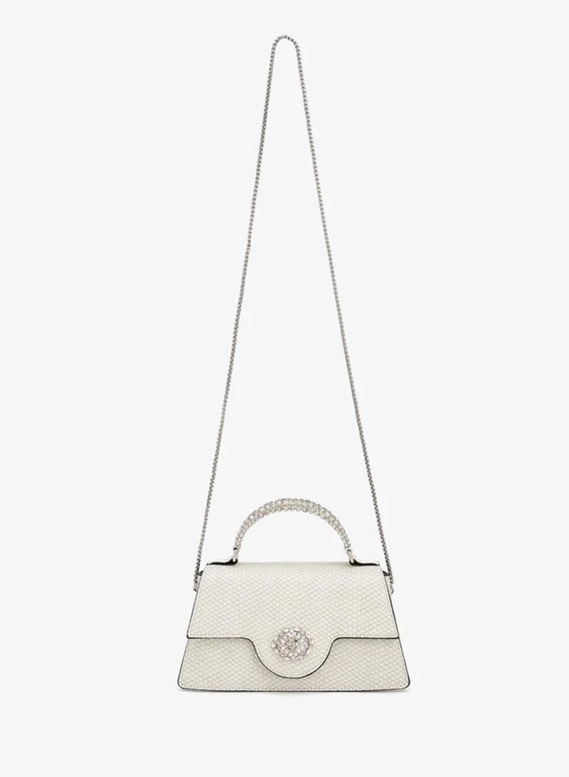 Celeste Stone Embellished Satchel Bag With Chain Strap Ramadan Collections
