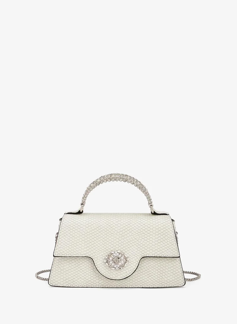 Celeste Stone Embellished Satchel Bag With Chain Strap Ramadan Collections