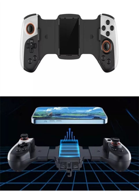 2 IN 1 Telescopic Gamepad Type C Cooling Wireless Mobile Gaming Controller Dual Joystick 300mAh for iPhone Android Phone Switch PC