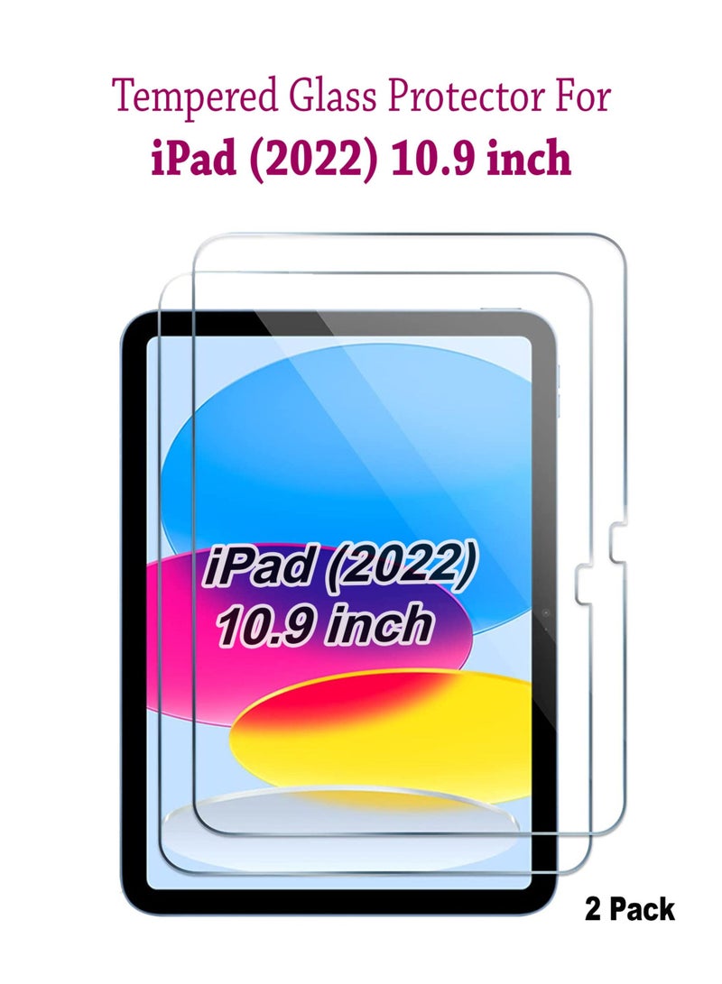ولديك عبوة من قطعتين من واقي الشاشة الزجاجي المقوى لجهاز Apple iPad 10.9 بوصة (2022) الجيل العاشر لجهاز Apple iPad 10.9 بوصة (2022) الجيل العاشر - Image 1