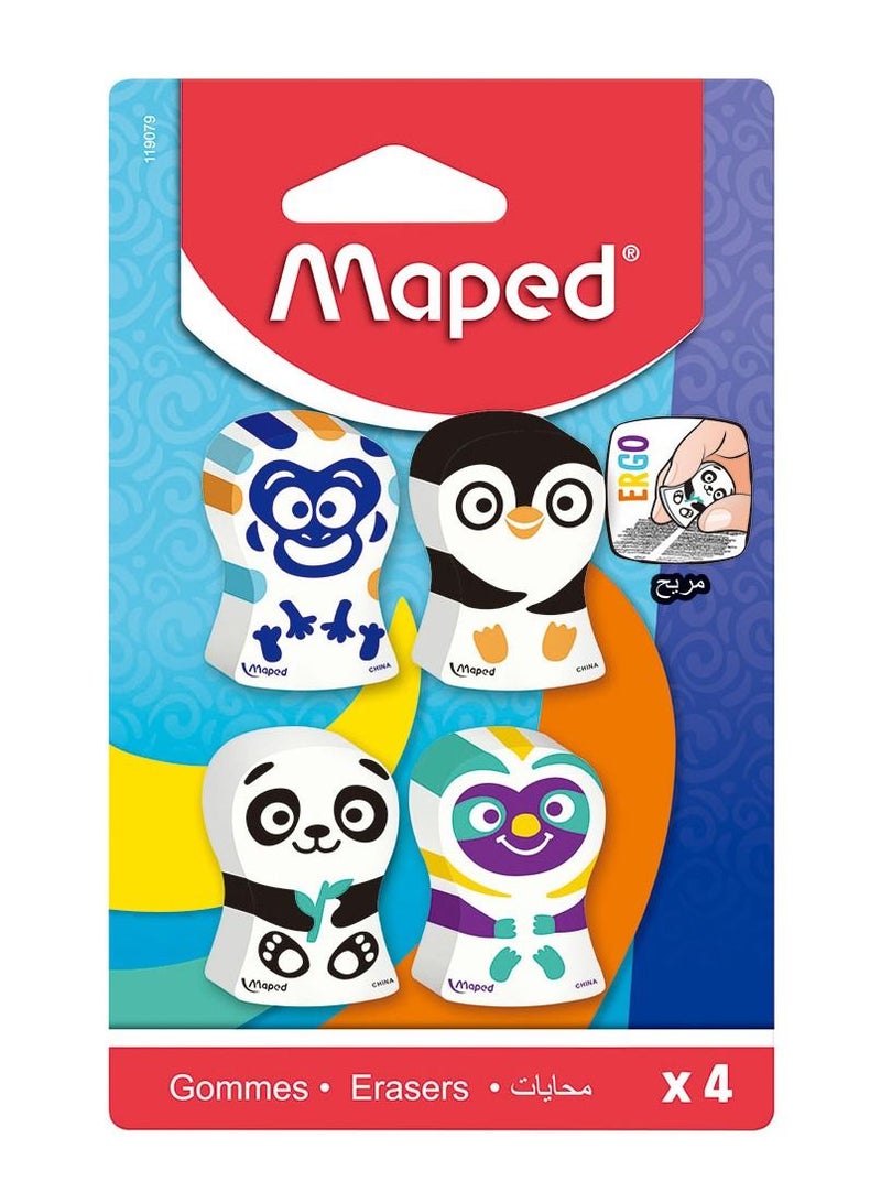 Maped ممحاة إيرغو فُن متعددة الألوان 4 قطع