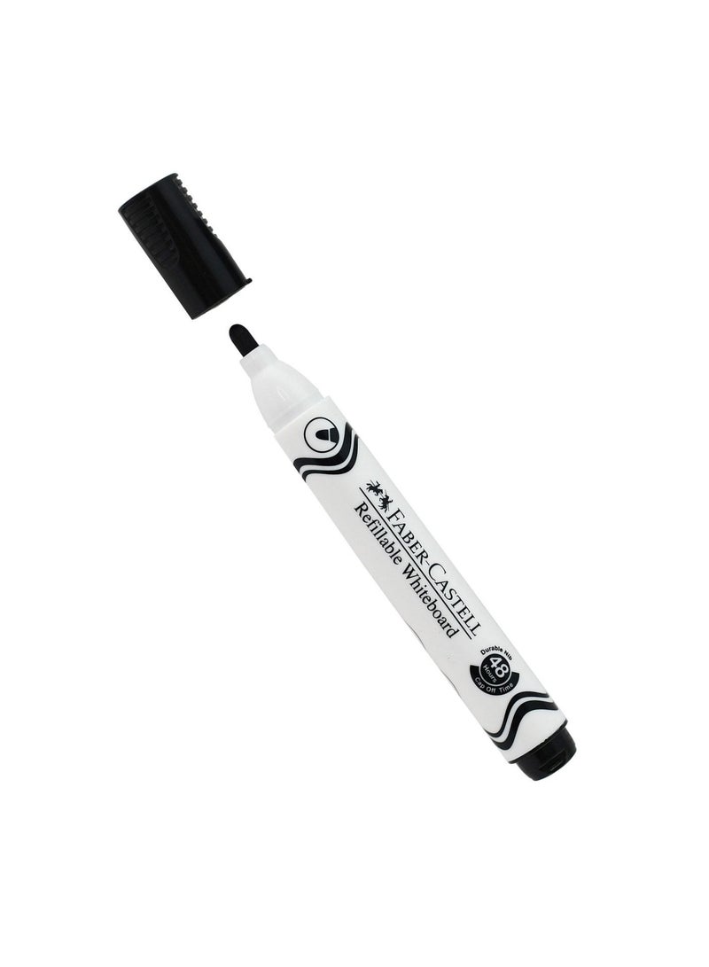 FABER-CASTELL 5-Piece Dry Erase White Board Marker Bullet Tip Black Ink - Image 2