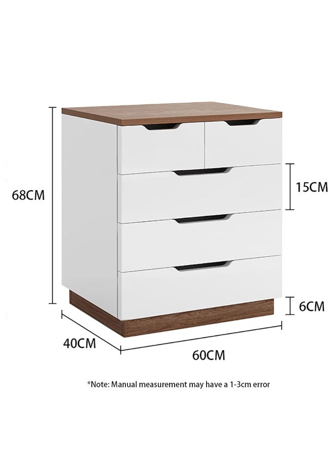 خزانة ذات أدراج، خزانة تخزين خشبية ذات أدراج، خزانة ذات أدراج لغرفة النوم، 60*40*68 سم، أبيض، 203DG5 - Image 2