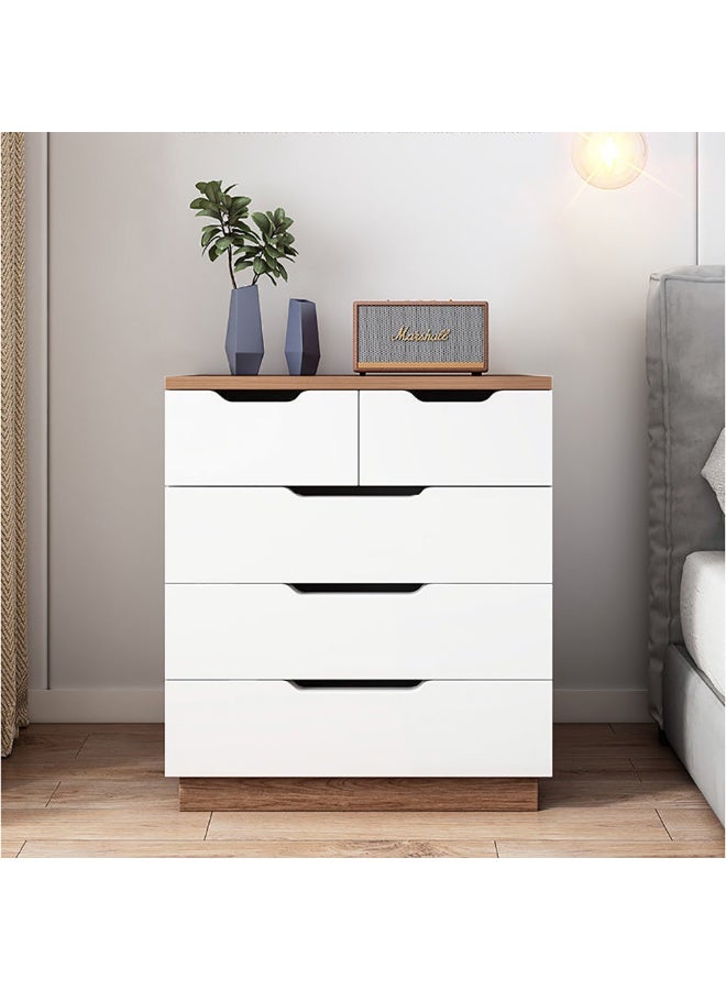 خزانة ذات أدراج، خزانة تخزين خشبية ذات أدراج، خزانة ذات أدراج لغرفة النوم، 60*40*68 سم، أبيض، 203DG5 - Image 3