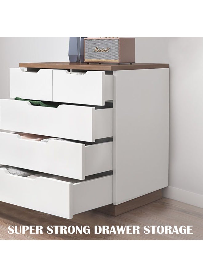 خزانة ذات أدراج، خزانة تخزين خشبية ذات أدراج، خزانة ذات أدراج لغرفة النوم، 60*40*68 سم، أبيض، 203DG5 - Image 5