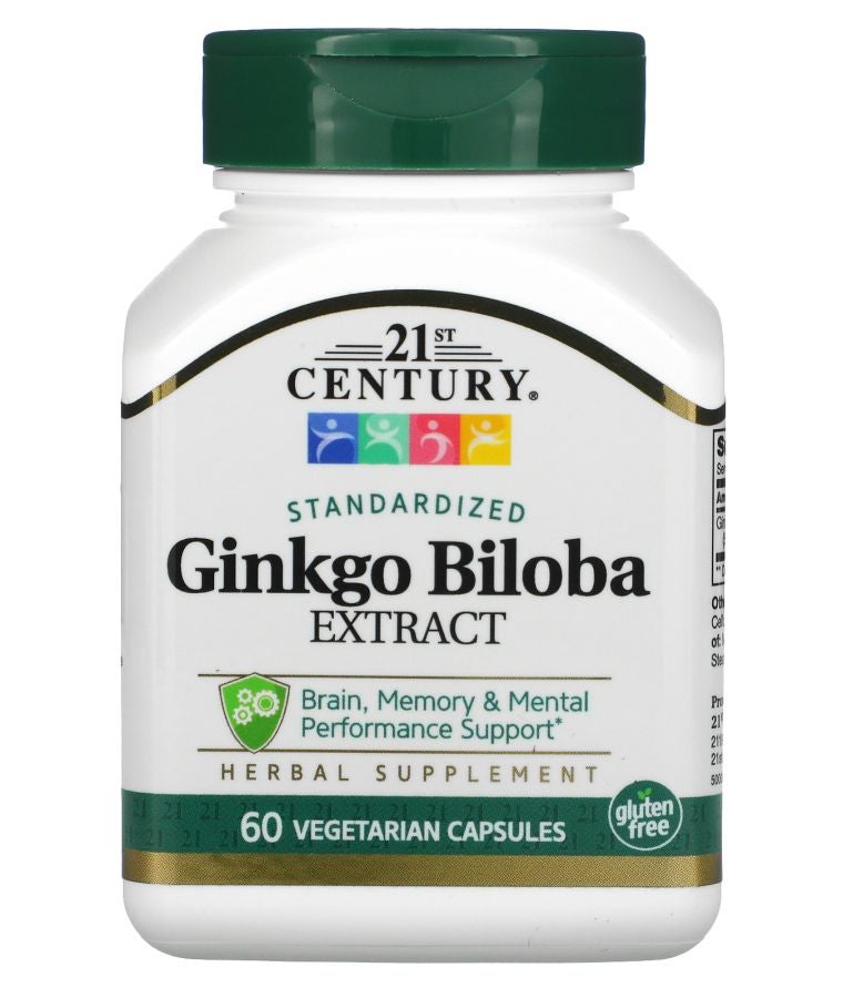 Ginkgo Biloba Extract Standardized 60 Vegetarian Capsules (60 mg per Capsule)