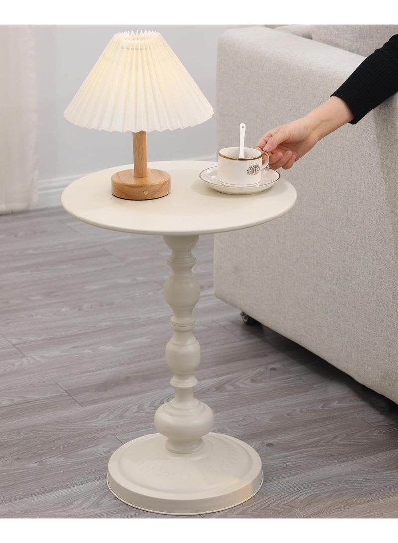 DubaiGallery Small Round Side Table,Pedestal end Table,Metal Accent Table,Coffee Tea Drink Table for Small Spaces,Living Room,Bedroom,Balcony and Cafe.Weighted Base - Image 2