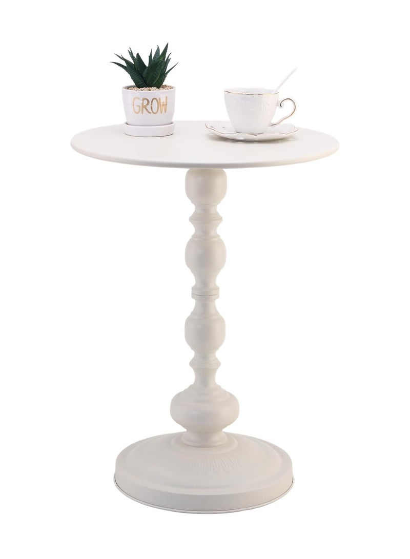 DubaiGallery Small Round Side Table,Pedestal end Table,Metal Accent Table,Coffee Tea Drink Table for Small Spaces,Living Room,Bedroom,Balcony and Cafe.Weighted Base - Image 4