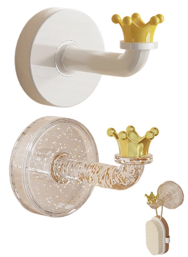 2-Pack Little Crown Wall Hooks, Creative Hooks for Hanging Keys and Small Items, Suitable for Entryway, Bedroom, Office - Image 1