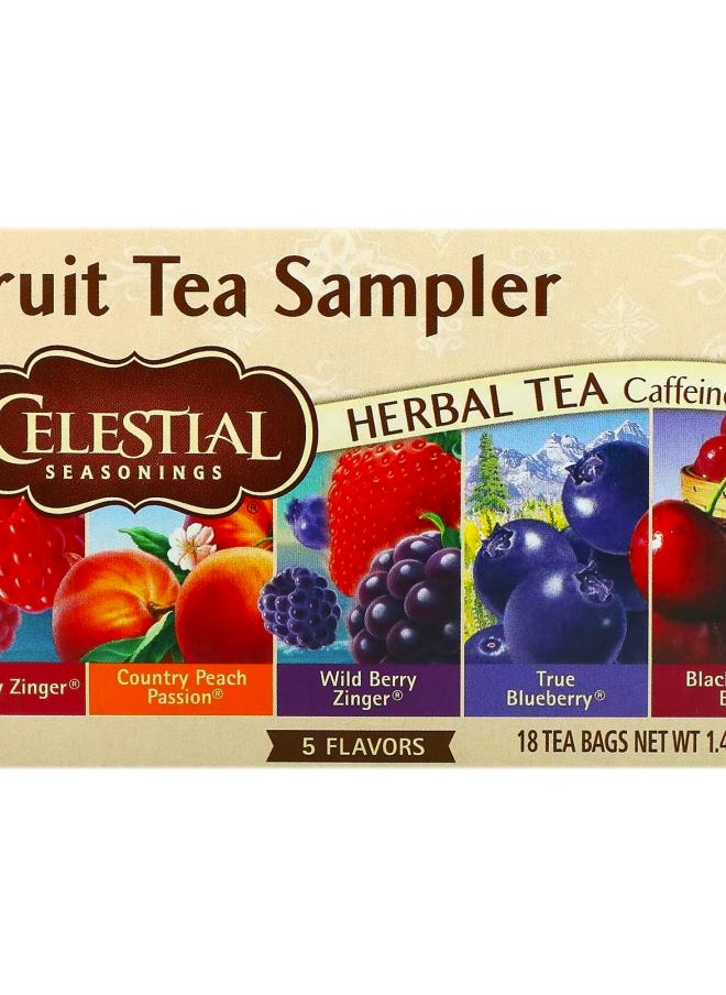 CELESTIAL SEASONINGS Fruit Tea Sampler Caffeine Free 5 Flavors 18 Tea Bags 1.4 oz (40 g) 