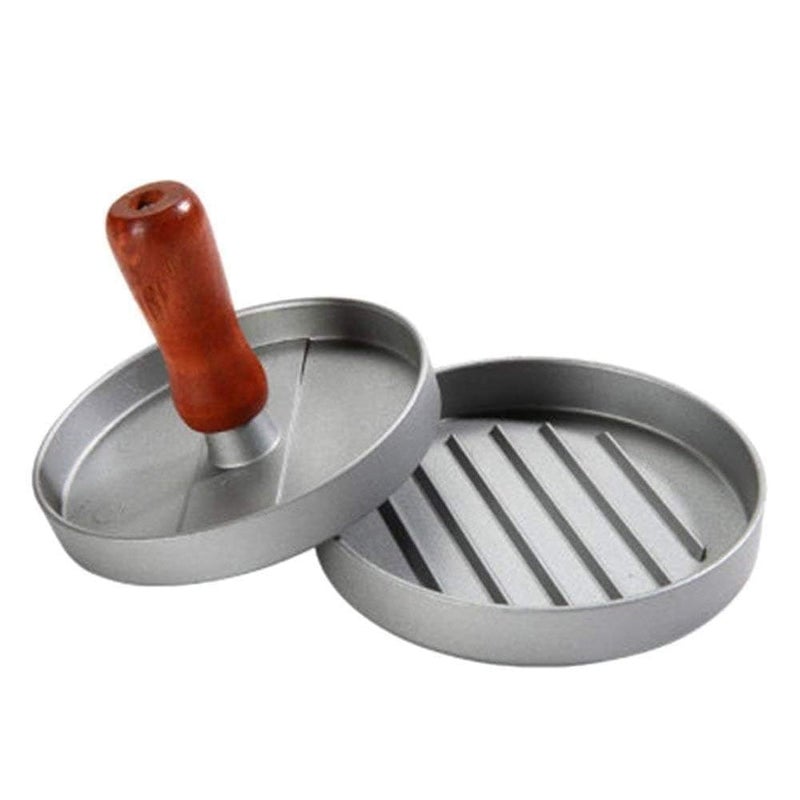 Shopping Tadka Shopping Tadka 45Inch Burger Press Durable Nonstick Hamburger Molds Patty Maker for Perfectly Shaped Burgers Aluminium Burger Press with Wooden Handle  - Image 2