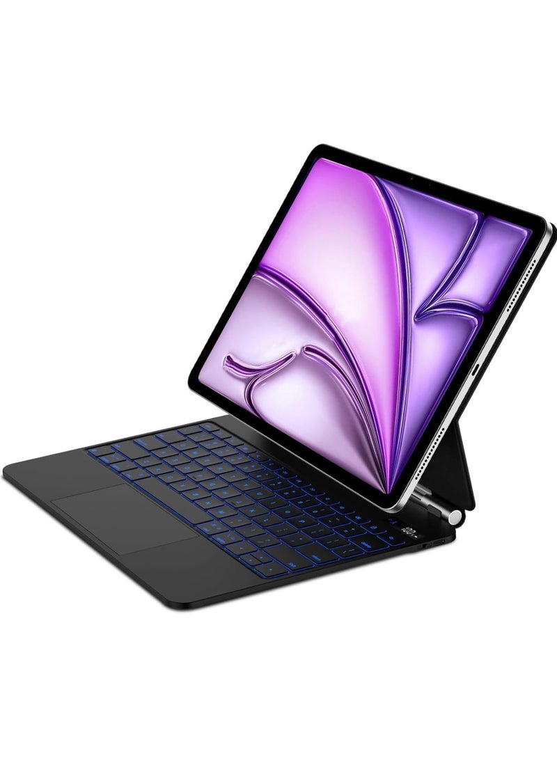 QPHWHFQ - Magic Keyboard for iPad Air 13 inch M2/M3 (2024/2025) and iPad Pro 12.9 inch(2018-2022), Magic Keyboard for iPad Air 13, Multi-Touch Trackpad, 7 Colors Backlit Keys, Black - Image 1