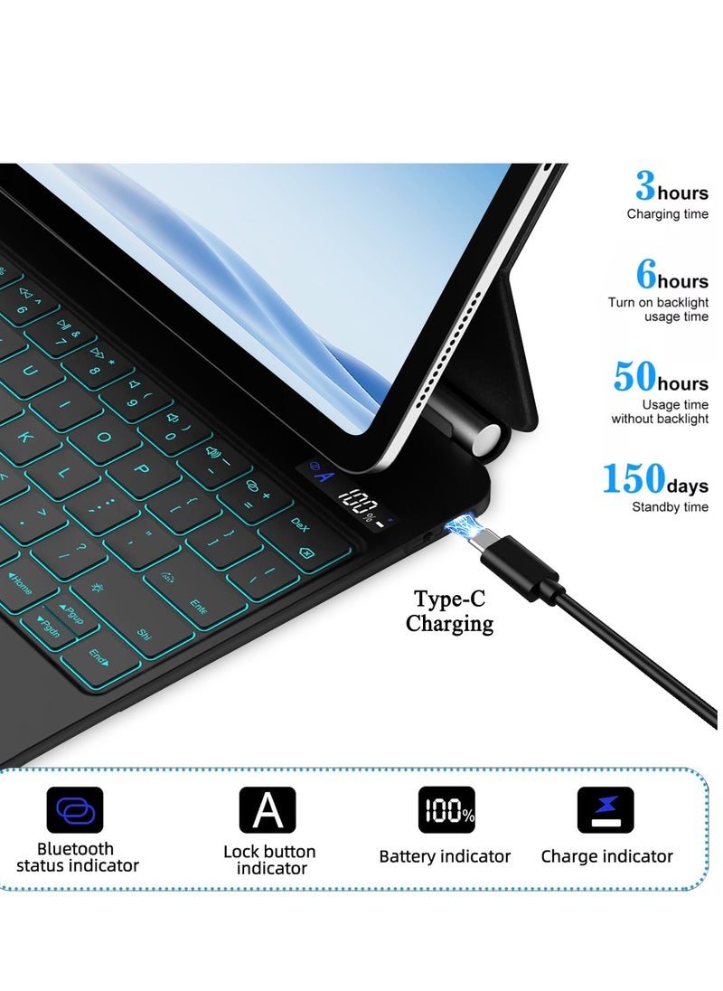QPHWHFQ - Magic Keyboard for iPad Air 13 inch M2/M3 (2024/2025) and iPad Pro 12.9 inch(2018-2022), Magic Keyboard for iPad Air 13, Multi-Touch Trackpad, 7 Colors Backlit Keys, Black - Image 1
