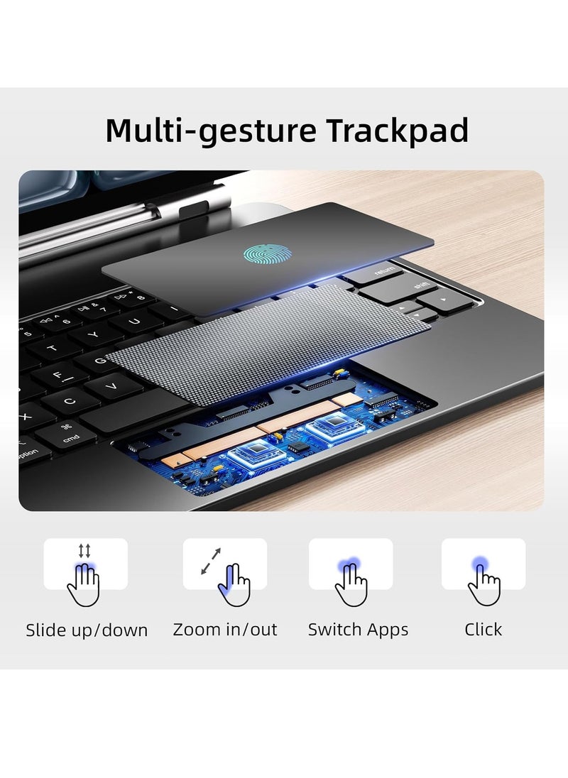QPHWHFQ - Magic Keyboard for iPad Air 13 inch M2/M3 (2024/2025) and iPad Pro 12.9 inch(2018-2022), Magic Keyboard for iPad Air 13, Multi-Touch Trackpad, 7 Colors Backlit Keys, Black - Image 1
