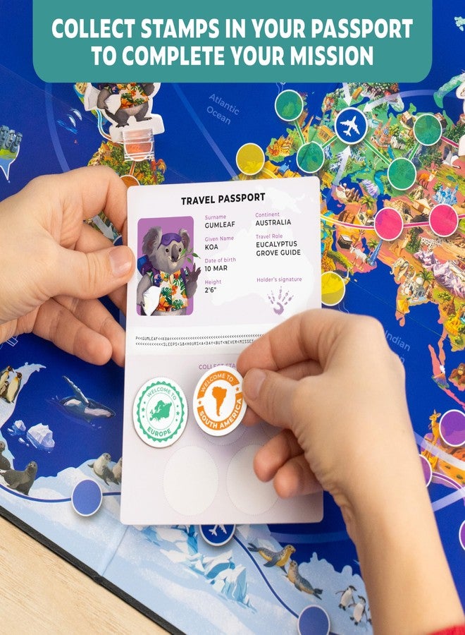 Clever Fox Play Stamp It! World Tour Geography Board Game for Kids Aged 8-12 – Travel Across Continents & Collect Stamps – Educational World Adventure & Map Trivia for Classroom for Geography Lovers - Image 5