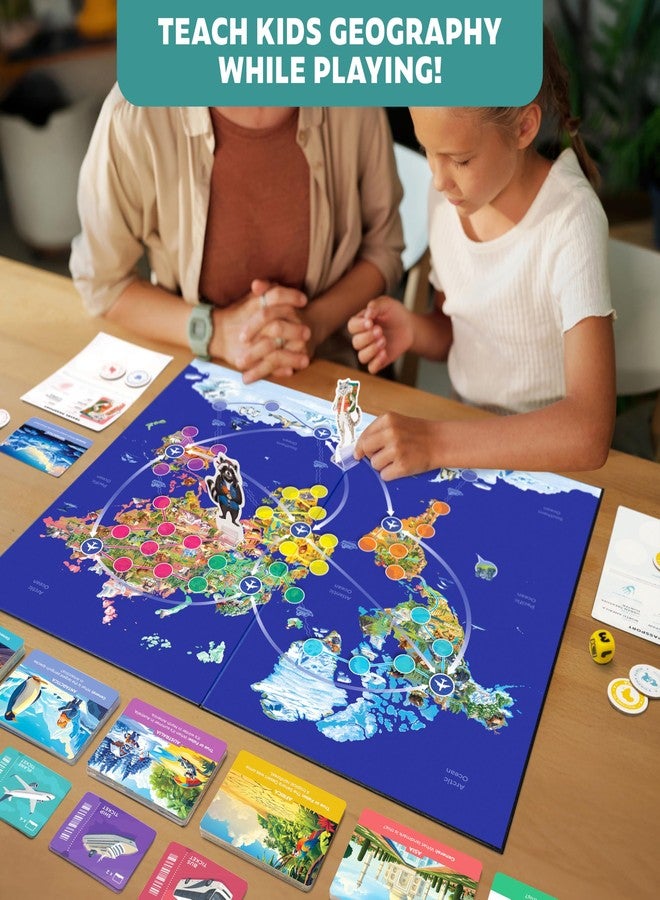 Clever Fox Play Stamp It! World Tour Geography Board Game for Kids Aged 8-12 – Travel Across Continents & Collect Stamps – Educational World Adventure & Map Trivia for Classroom for Geography Lovers - Image 3