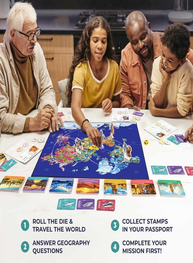 Clever Fox Play Stamp It! World Tour Geography Board Game for Kids Aged 8-12 – Travel Across Continents & Collect Stamps – Educational World Adventure & Map Trivia for Classroom for Geography Lovers - Image 4