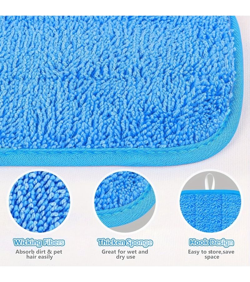 Heavy Duty Reusable Mop Pads for Sweeper Blue 27.5x15.5cm Wet Dry Floor Cleaner Refills - Image 5