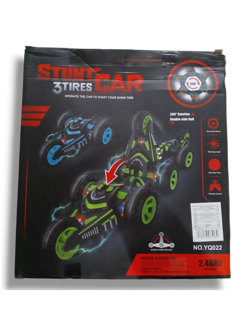Stunt RC Car with Remote Control, Three Rechargeable Non-Slip Rubber Wheels, Multi-Color  - Image 3