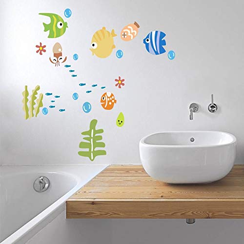 Sticker Yard StickersYard Bathroom Sea Fishes Wall Sticker Color - Multicolor (Size 58 cm X 63 cm) - Image 2