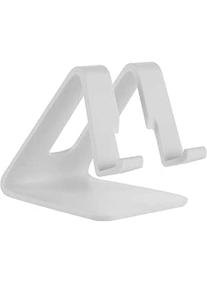 White Plastic Desktop Phone Stand Holder For Mobile And Tablet Office Travel - Image 1