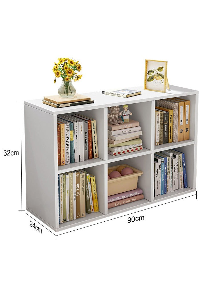 XiuWoo 2 Tier 6 Cube High-Capacity Free-Standing Wood Bookcase Racks, Floor-to-Ceiling Home Storage Cabinets, Multi-Layer Low Lattice Cabinets, Multipurpose Display Organizer Shelf for Home Office  - Image 5