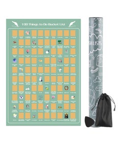 KASTWAVE Scratch Off Poster, KASTWAVE 100 Things To Do Bucket List Scratch Off Poster, 100 Dates Bucket List Scratch Poster for Room Decor, Easy to Scrape Down 24 x 16 inches  - Image 1