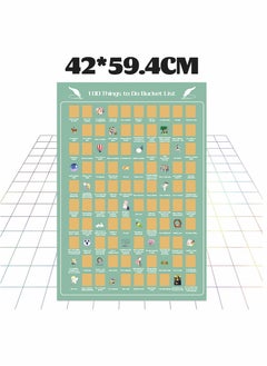 KASTWAVE Scratch Off Poster, KASTWAVE 100 Things To Do Bucket List Scratch Off Poster, 100 Dates Bucket List Scratch Poster for Room Decor, Easy to Scrape Down 24 x 16 inches  - Image 5