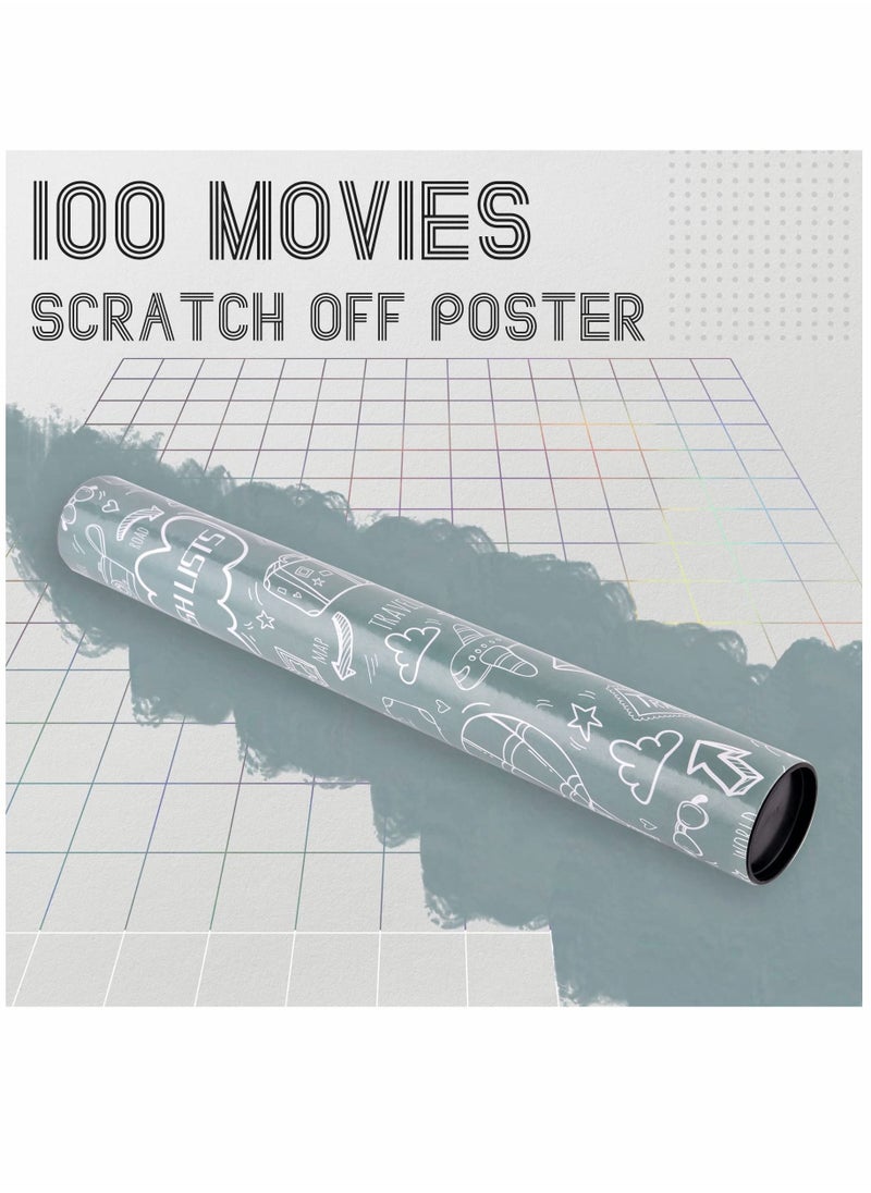 KASTWAVE - Scratch Off Poster, KASTWAVE 100 Things To Do Bucket List Scratch Off Poster, 100 Dates Bucket List Scratch Poster for Room Decor, Easy to Scrape Down 24 x 16 inches - Image 1