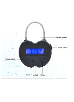 Time Lock, LCD Display Lock Multi Function Electronic Timer, USB Rechargeable Timer Padlock, Behavioral Habit Aid Game Suitable for Kitchens, Gyms, Schools (Black) - pzsku/Z08E67CE2805694939208Z/45/_/1679784604/dd44fe50-e08f-4708-b5b5-60d16df9890d