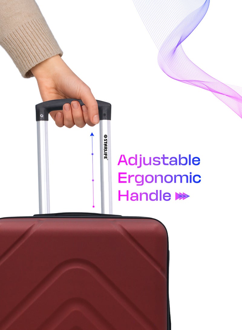 ستار لايف مجموعة حقائب سفر بعجلات من الجانب الصلب ABS مكونة من 3 قطع بعجلات دوارة مع قفل أرقام - Image 4