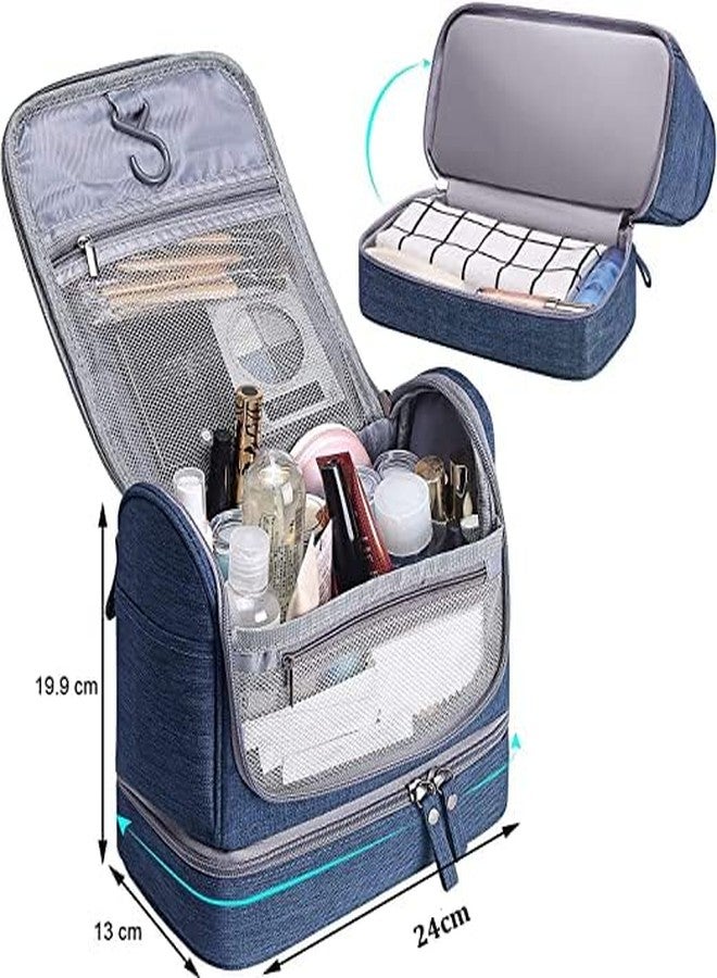 SuneshCreation Sunesh Creation Toiletry Kit Double Layer, Rich Looking Hanging Travel Hanging Toiletry Makeup Cosmetic Bag Waterproof Stylish Multipurpose Organizer for Men and Women Accessories - Image 2