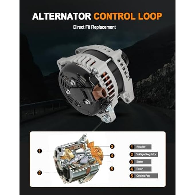ASAPE 104211-0971 High Output Replacement New Alternator Fit for 2017 2018 2019 2020 2021 2022 for Toyota Highlander 3.5L 2017 2018 2019 2020 for Toyota Sienna 3.5L - Image 3