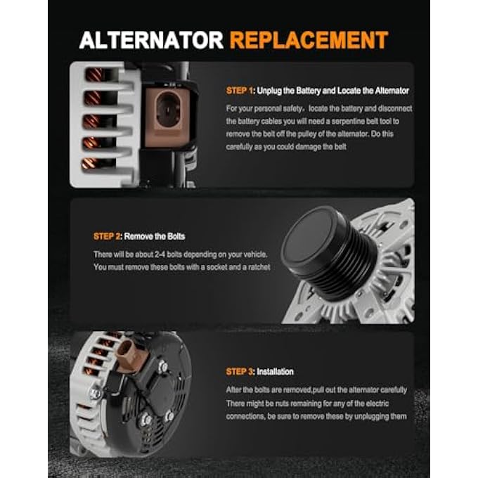 ASAPE 104211-0971 High Output Replacement New Alternator Fit for 2017 2018 2019 2020 2021 2022 for Toyota Highlander 3.5L 2017 2018 2019 2020 for Toyota Sienna 3.5L - Image 5