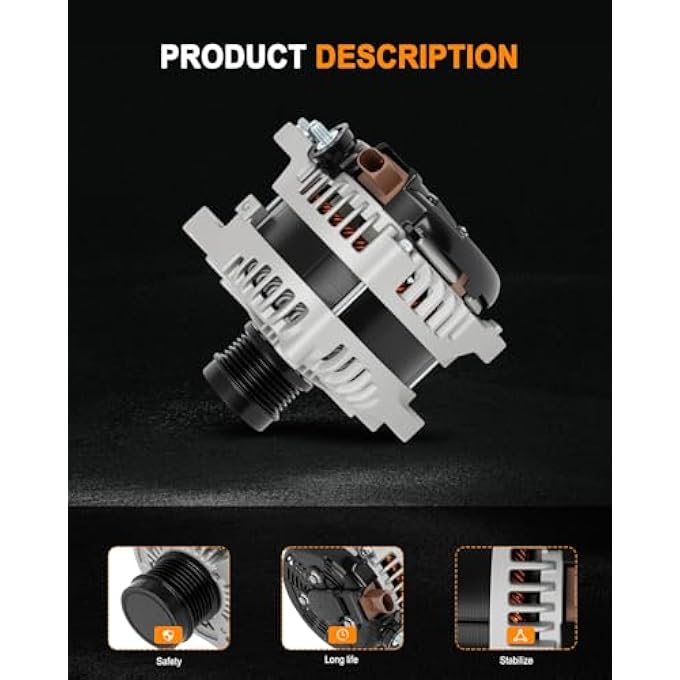 ASAPE 104211-0971 High Output Replacement New Alternator Fit for 2017 2018 2019 2020 2021 2022 for Toyota Highlander 3.5L 2017 2018 2019 2020 for Toyota Sienna 3.5L - Image 4