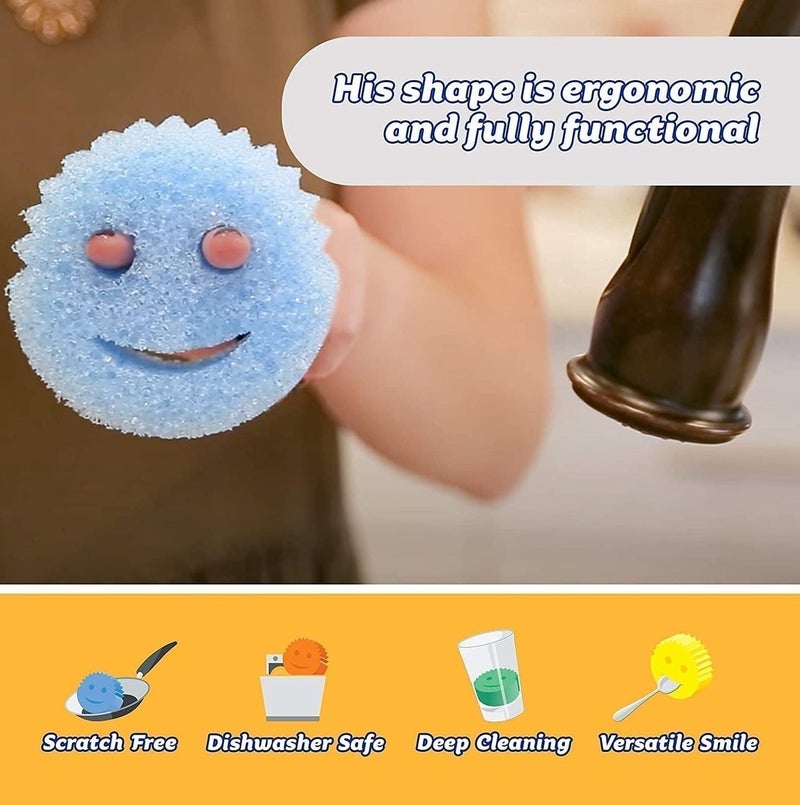 Scrub Daddy 1 Piece Assorted MultiColor Sponge, Scratch-Free Multipurpose Dish Sponge, BPA Free FlexTexture Scrubber, Stain and Odor Resistant Polymer Foam Kitchen Sponge - Image 2