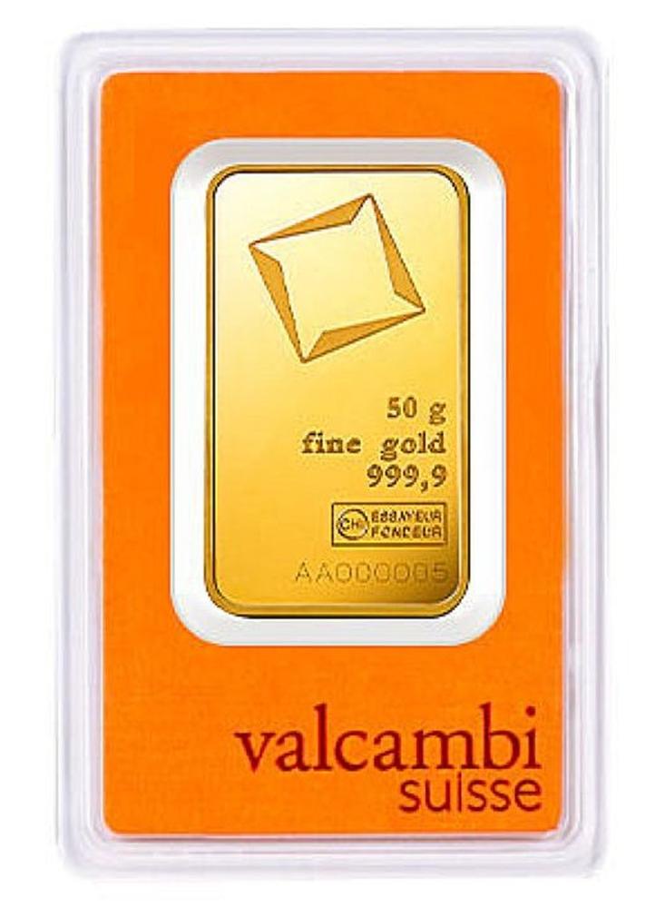 فالكامبي سبيكة ذهب خالص عيار 999.9 من فالكامبي سويس، وزن 50 جرام، عيار 24 قيراطًا - 50 جرامًا - Image 1