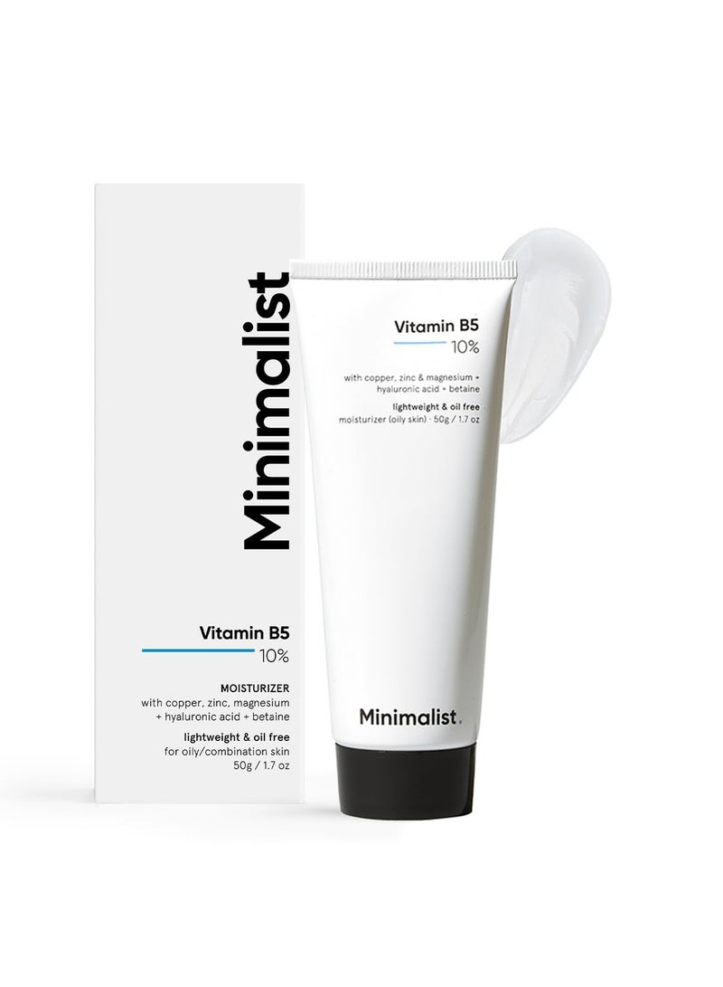 Minimalist Dehydrated Skin Moisturizer with 10% Vitamin B5 for Oily & Acne-Prone Skin | Oil-Free Hydration & Lightweight Gel Formula for Damaged Barrier Repair | Fast-Absorbing & Non-Sticky Lightweight Winter Cream For Women & Men | Fragrance-Free | 50 grams - Image 1